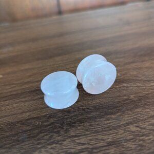 19mm Rose Quartz Plugs REPAIRED